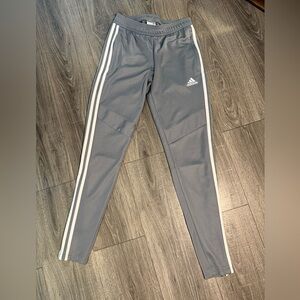 Adidas Gray Joggers with White Stripes